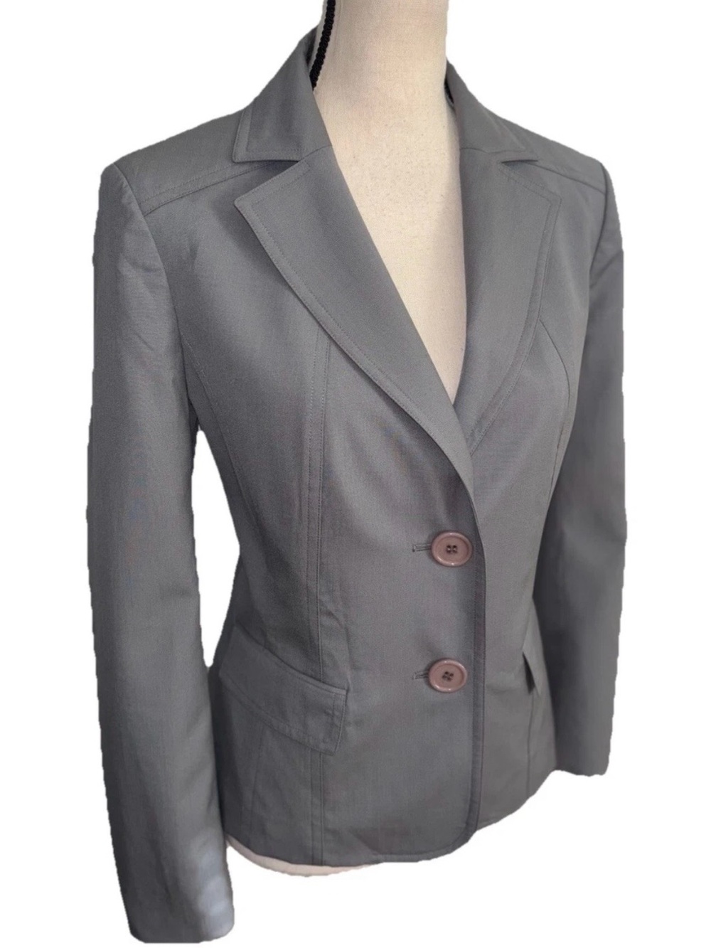 TALBOTS Women’s Classic Gray Tailored Blazer Jacket Wool & Silk Blend NWOT Sz 6